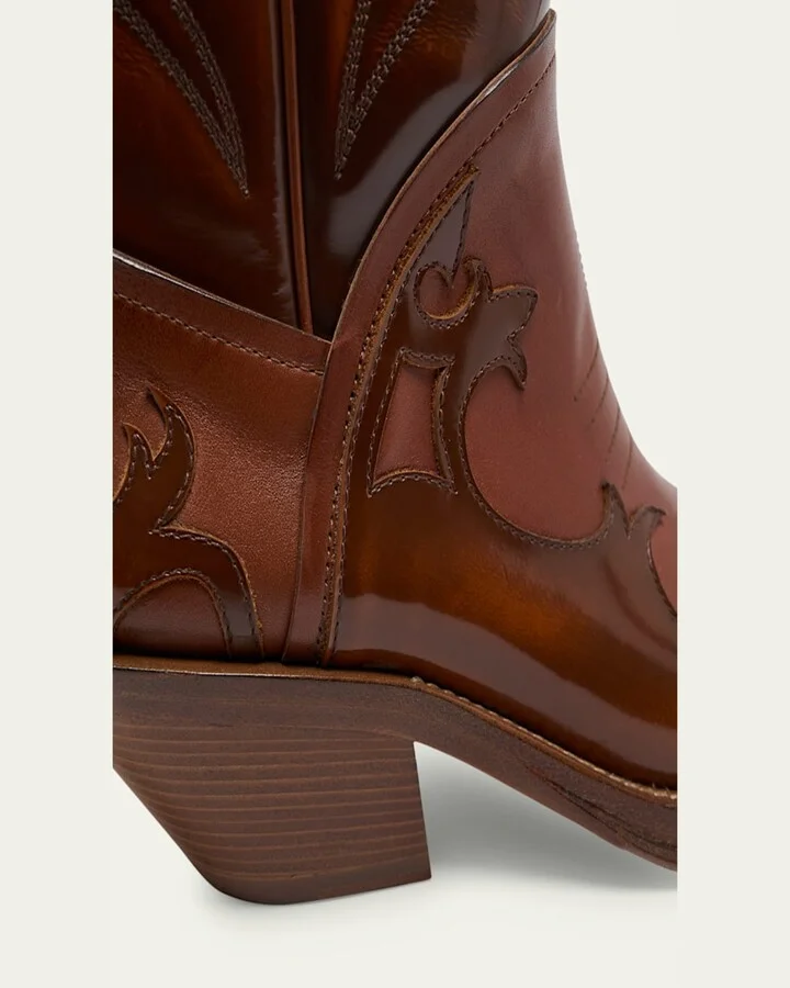 Capitana Tall Bicolor Leather Cowboy Boots - Image 2