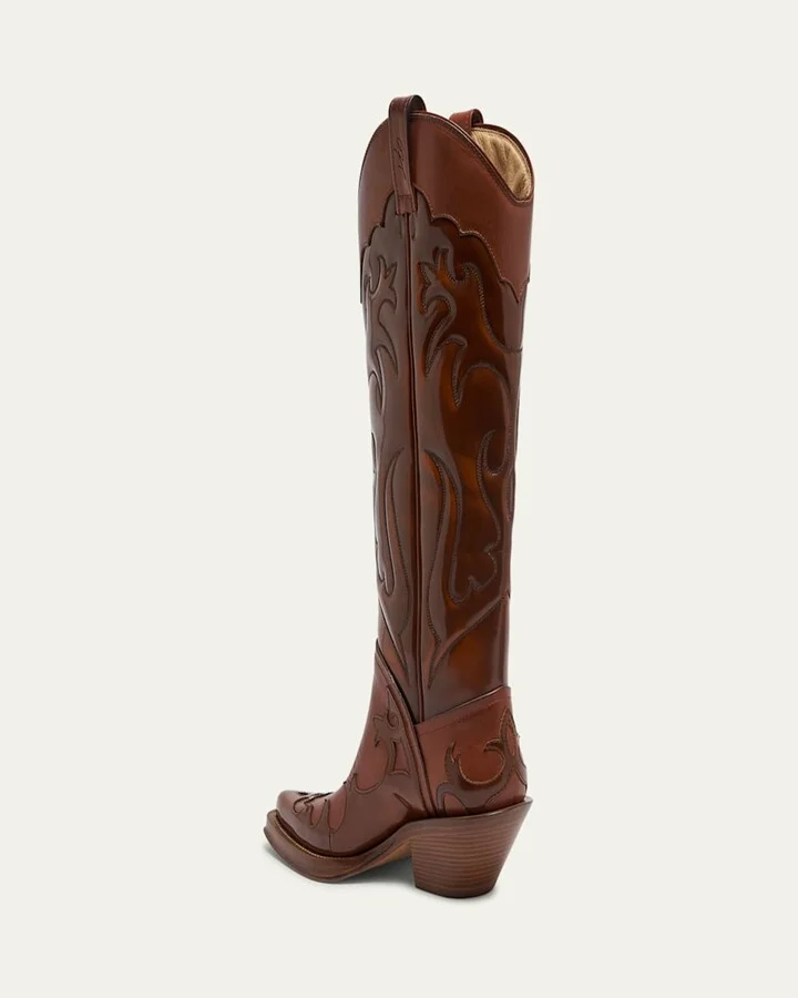 Capitana Tall Bicolor Leather Cowboy Boots - Image 3