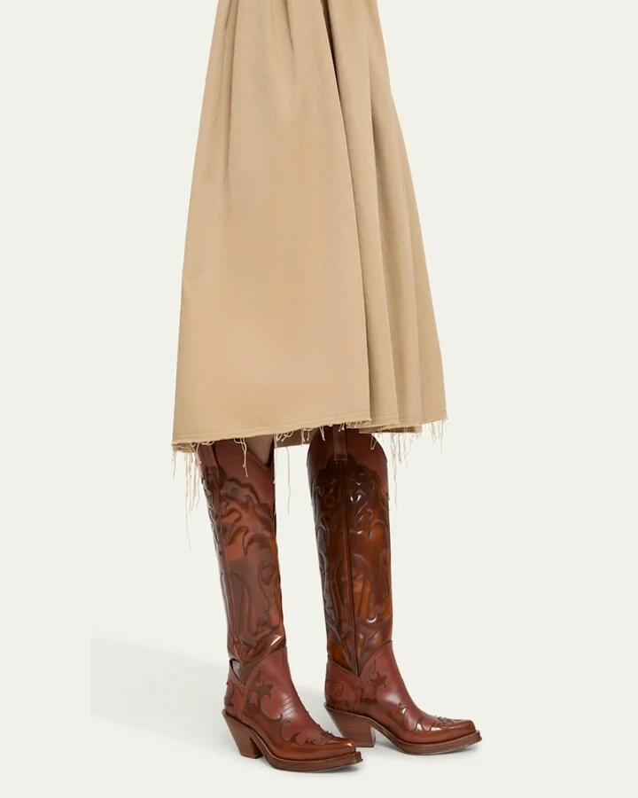 Capitana Tall Bicolor Leather Cowboy Boots - Image 5