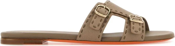 Cappuccino Leather Didi Slippers
