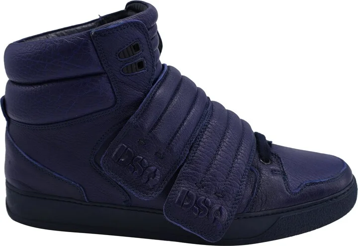 Capra High-Top Sneakers in Navy Blue Leather