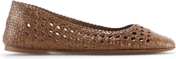 Capri Ballerina, Brown Leather