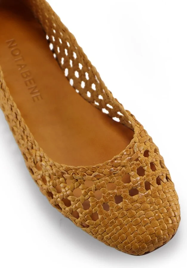 Capri Ballerina, Yellow Leather - Image 6