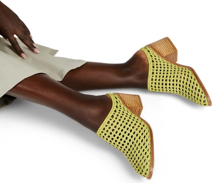 Caps Heeled Mule-Green - Image 2