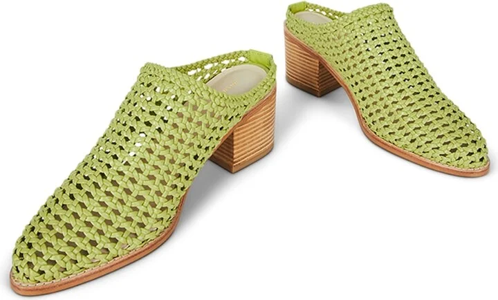 Caps Heeled Mule-Green
