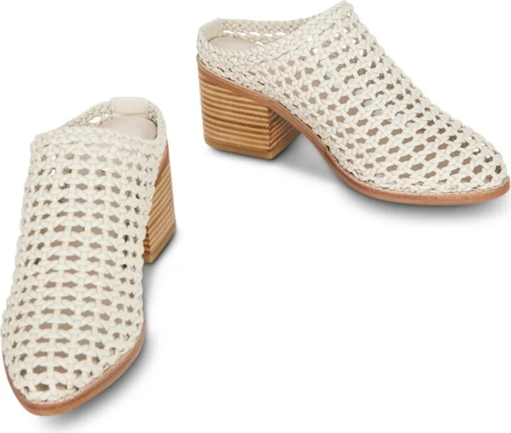 Caps Heeled Mule-White