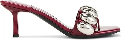 Cherry Red Patent Silver