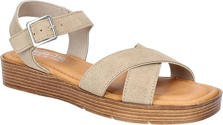 Car-Italy Womens Leather Wedge Platform Sandals