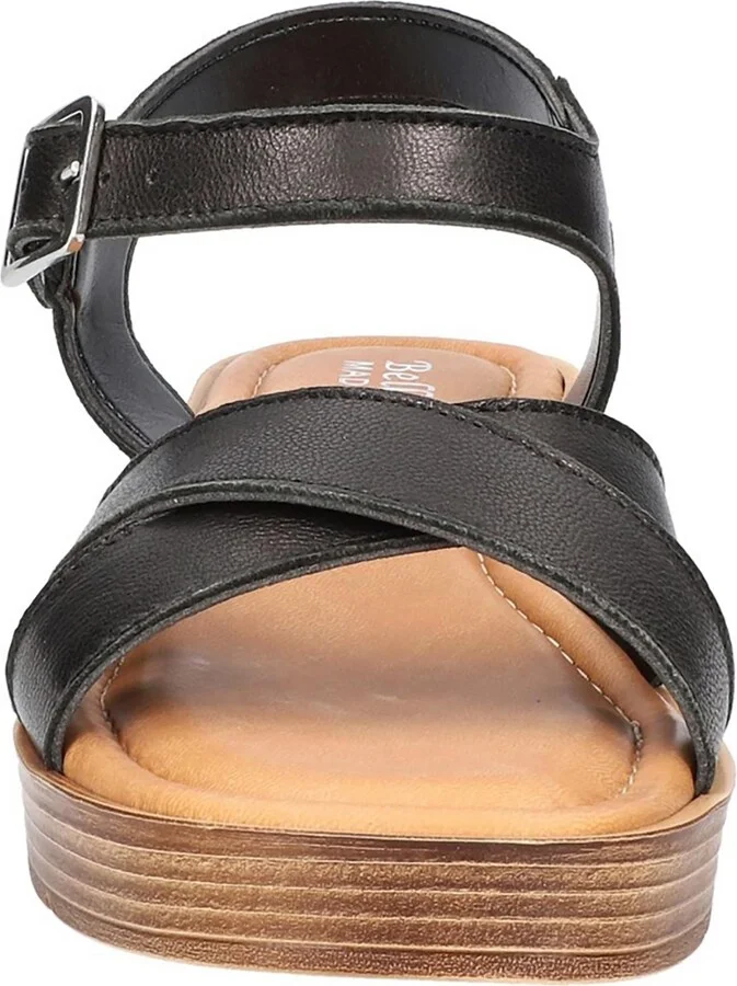 Car-Italy Womens Leather Wedge Platform Sandals