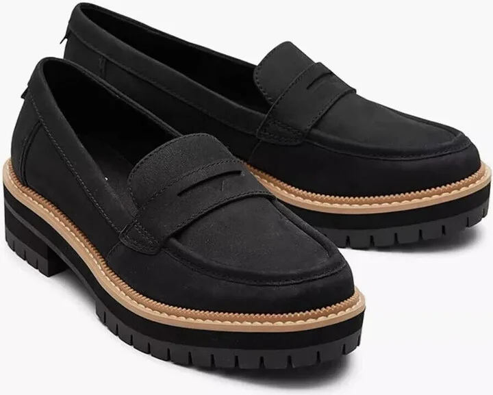 Cara 10020224 Loafer Womens US 7 Black Leather Casual Comfort Shoes ZPO2298