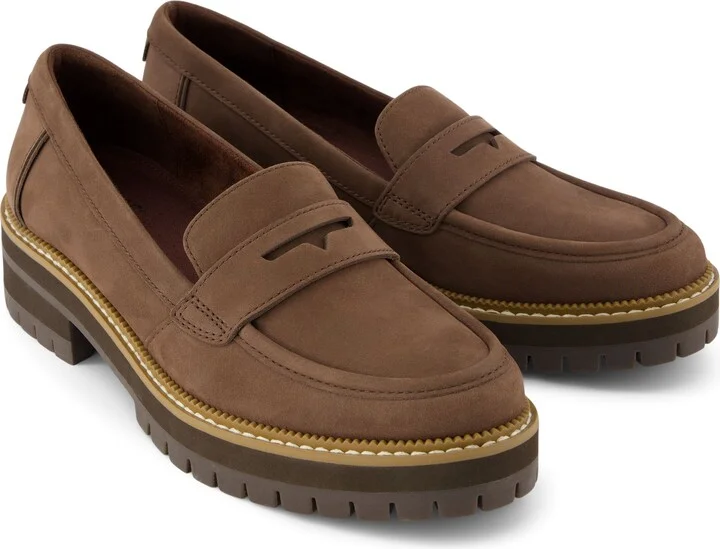 Cara Dark Leather Loafer Flat - Image 4