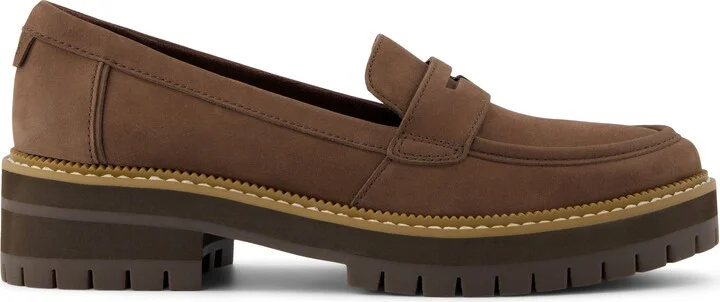Cara Dark Leather Loafer Flat