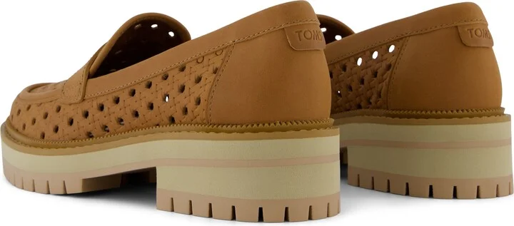 Cara Loafer Brown Sugar Embossed Perforated Flat - Image 4
