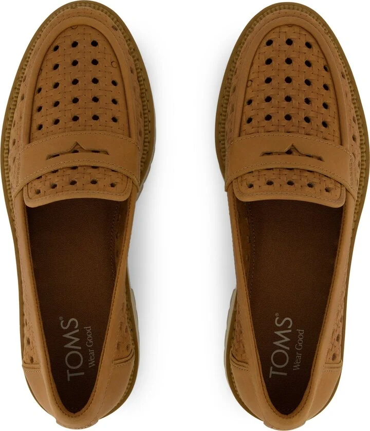 Cara Loafer Brown Sugar Embossed Perforated Flat - Image 5