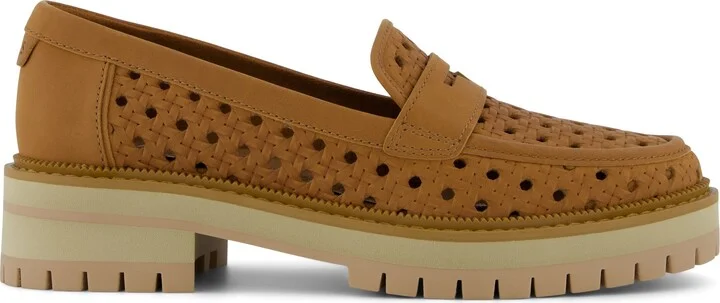 Cara Loafer Brown Sugar Embossed Perforated Flat