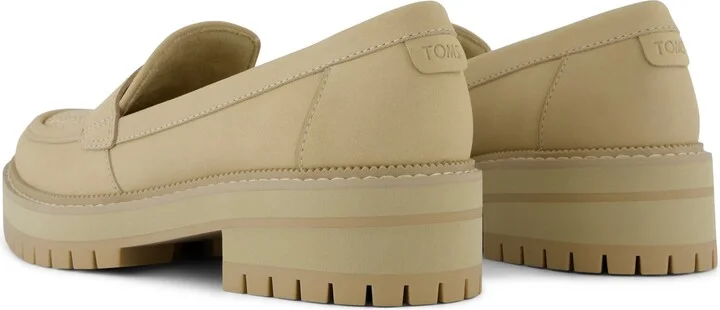 Cara Loafer Natural Almond Leather and Rafia Flat - Image 4
