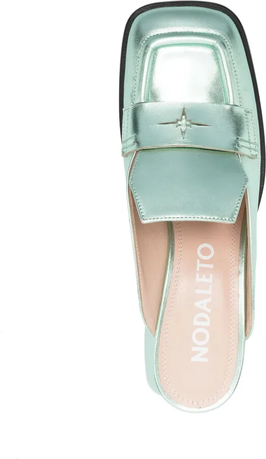 Cara metallic block-heel mules - Image 4