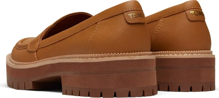 Cara Tan Leather Loafer Flat - Image 4
