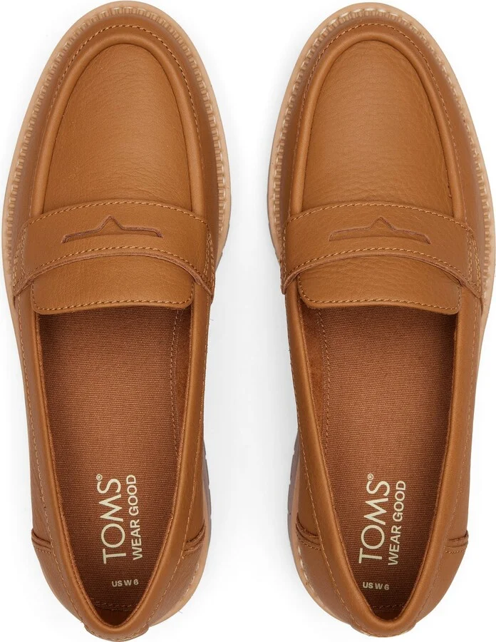 Cara Tan Leather Loafer Flat - Image 5