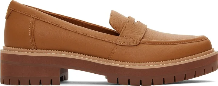 Cara Tan Leather Loafer Flat