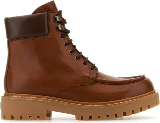 Caramel leather ankle boots