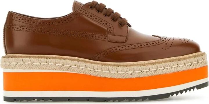 Caramel Leather Lace-up Shoes