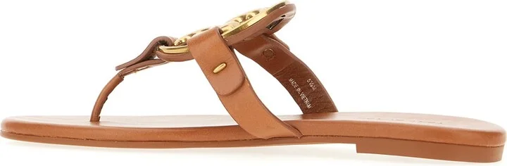 Caramel Leather Miller Sandals - Image 3