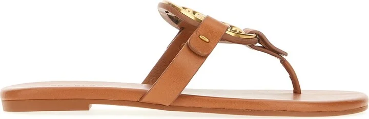 Caramel Leather Miller Sandals
