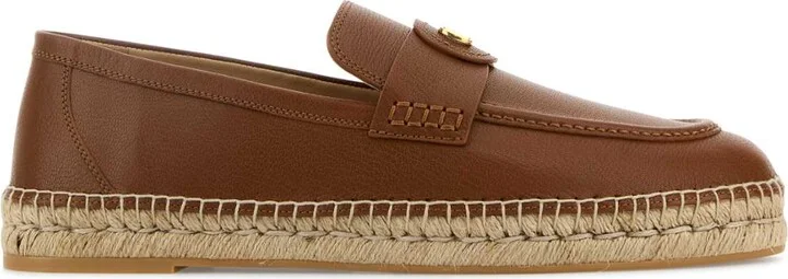 Caramel Leather Vlogo Espadrilles