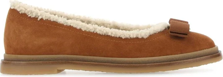 Caramel Suede Ballerinas