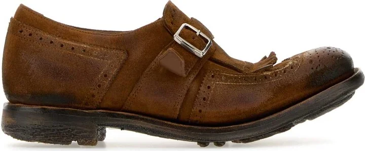 Caramel Suede Shanghai W Monk Strap Shoes