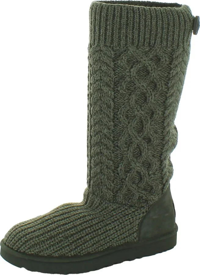 Cardi Womens Cable Knit Comfort Knee-High Boots