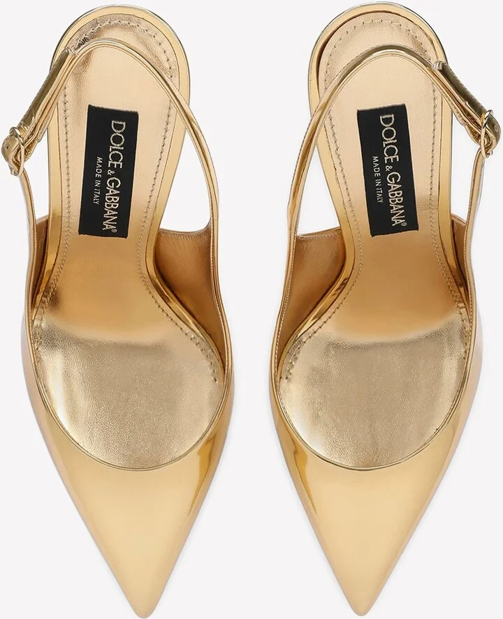 Cardinale 105 Metallic Slingback Pumps in Calf Leather - Image 3