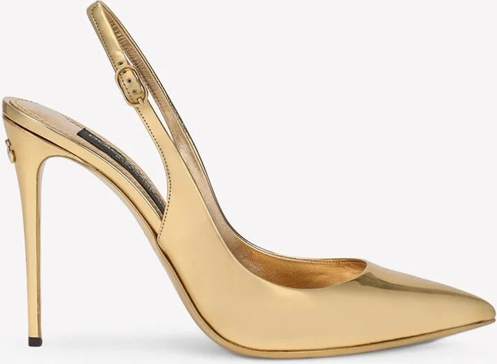 Cardinale 105 Metallic Slingback Pumps in Calf Leather