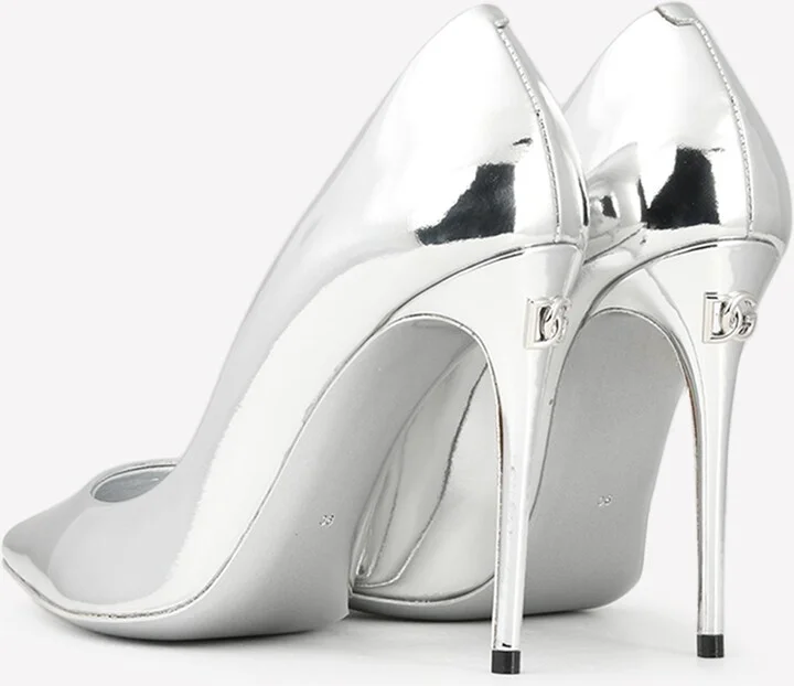 Cardinale 105 Pointed Pumps in Mirrored Leather - Image 2