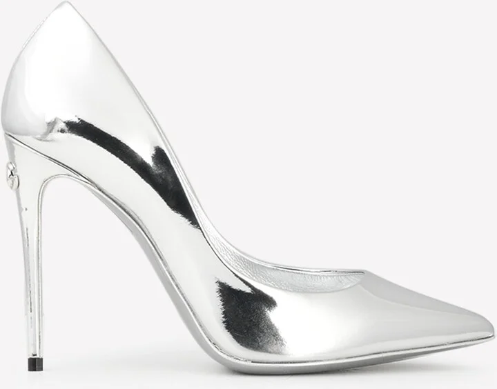 Cardinale 105 Pointed Pumps in Mirrored Leather