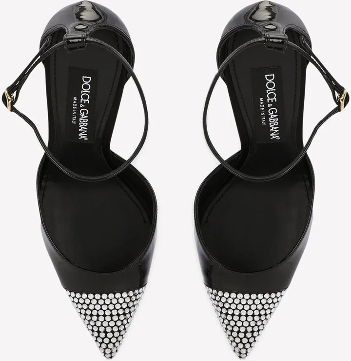 Cardinale 105 Rhinestone Embellished Pumps in Patent Leather - Image 2