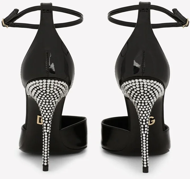 Cardinale 105 Rhinestone Embellished Pumps in Patent Leather - Image 3