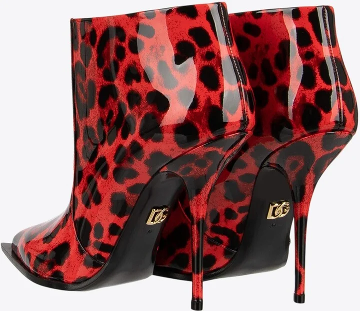 Cardinale 115 Leopard Print Patent Leather Boots - Image 2