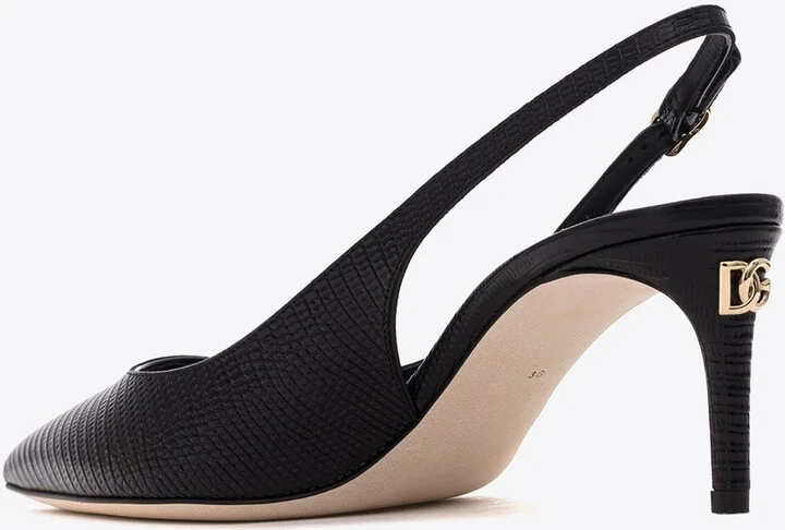 Cardinale 60 Slingback Pumps in Iguana Print Leather - Image 2
