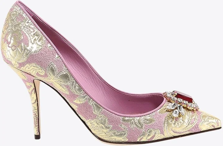 Cardinale 90 Floral Brocade Pumps