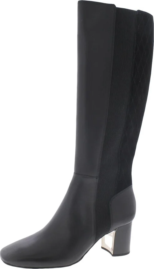 Careen Womens Leather Square-Toe Knee-High Boots