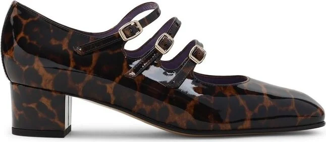 Carel Kina Leopard Printed Mary Janes Pumps