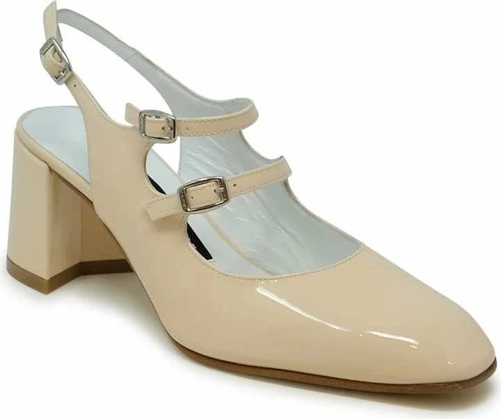 Carel Paris Beige Patent Leather Ballet Pumps - Image 2