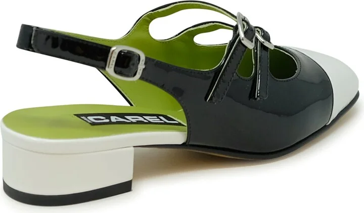 Carel Paris Black And White Leather Ballet Pumps - Image 3