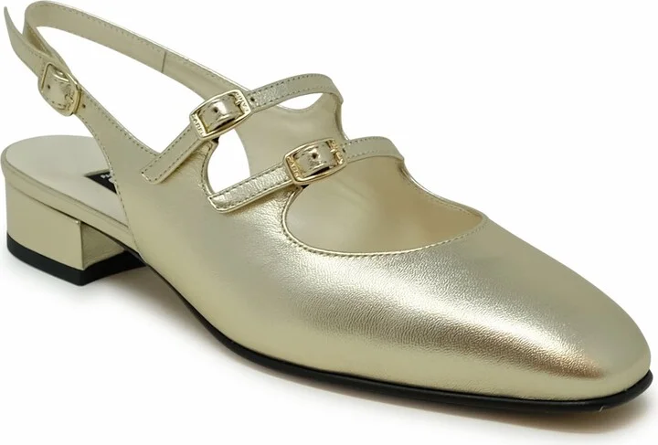Carel Paris Gold Leather Ballet Flats - Image 2