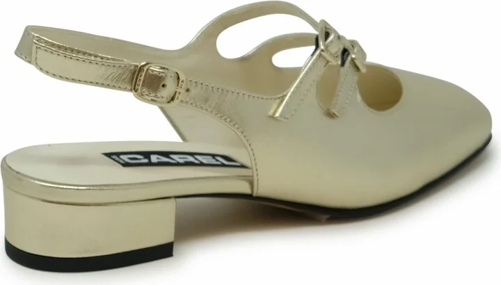 Carel Paris Gold Leather Ballet Flats - Image 3