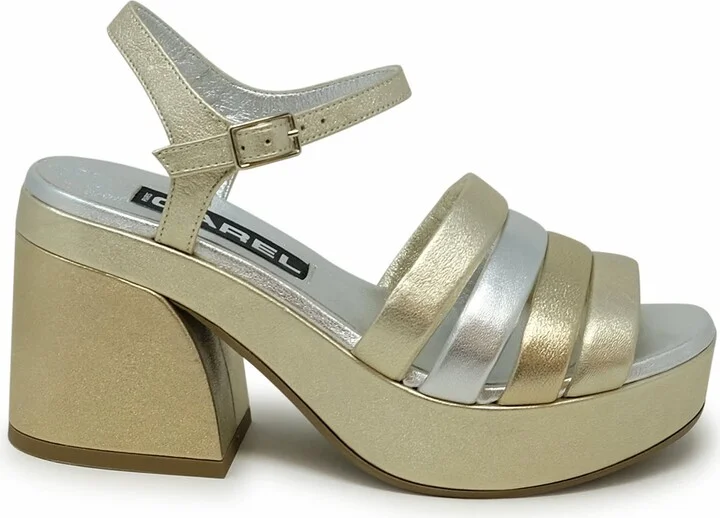 Carel Paris Silver And Gold Leather Platform Pumps