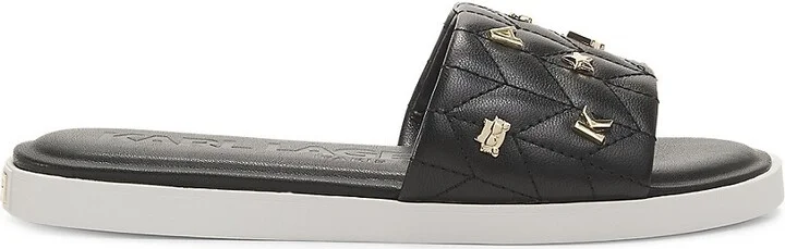 Carenza Quilted Leather Flat Sandals - Image 2