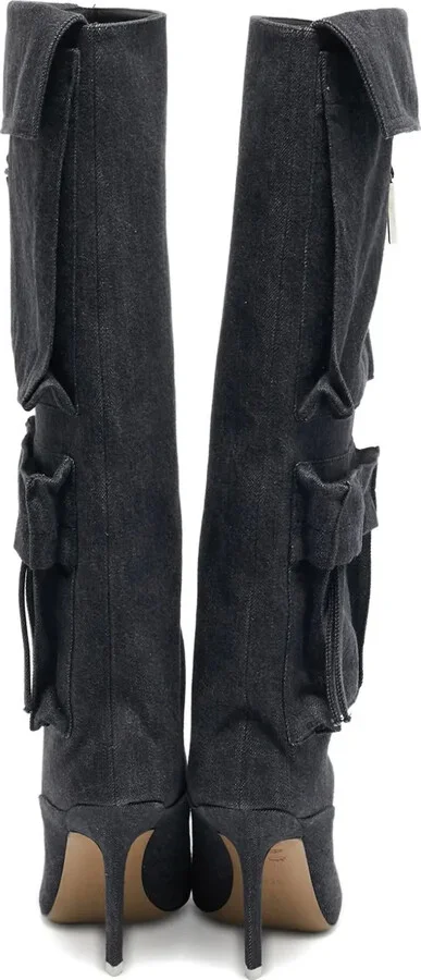 Cargo-Pocket Knee-High Boots - Image 3
